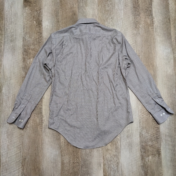 Lauren Ralph Lauren Brown and White Long Sleeve Button Down Shirt - Picture 5 of 11